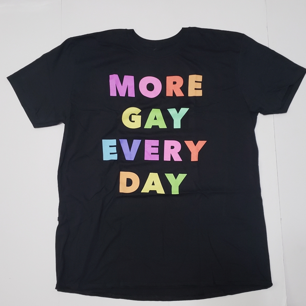 Mens More Gay Everyday Black Shirt XL